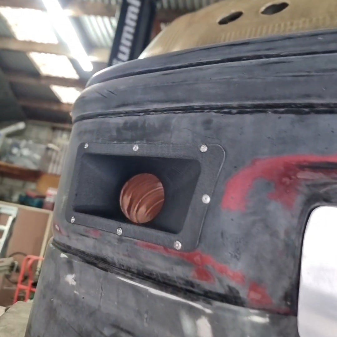 installed brake duct vent on ek civic bumper